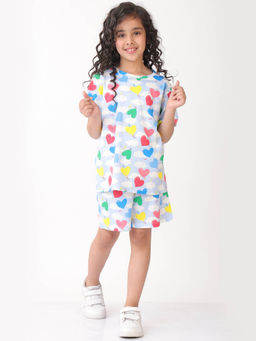 ANTHRILO - White Printed T-Shirt and Shorts (Set of 2)