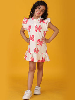 ANTHRILO - Off White Printed Dress