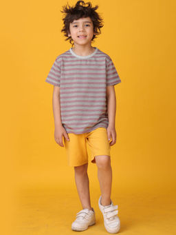 ANTHRILO - Multi-Color Stripes T-Shirt and Shorts (Set of 2)