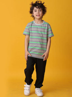 ANTHRILO - Grey Stripes T-Shirt and Joggers (Set of 2)