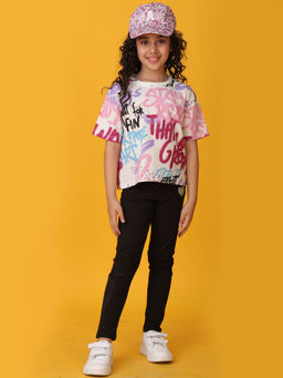 ANTHRILO - Multi-Color Printed T-Shirt and Leggings (Set of 2)