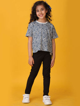 ANTHRILO - Multi-Color Printed T-Shirt and Leggings (Set of 2)