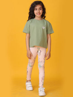 ANTHRILO - Multi-Color Printed T-Shirt and Leggings (Set of 2)