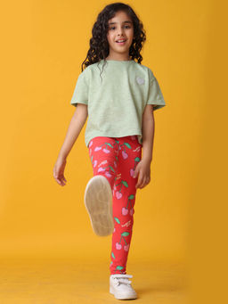 ANTHRILO - Multi-Color Printed T-Shirt and Leggings (Set of 2)