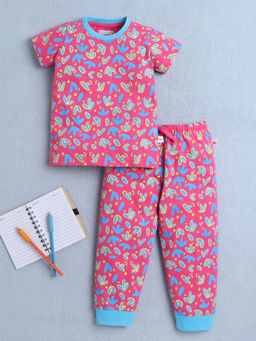Bumzee - Pink Printed T-Shirt and Joggers (Set of 2)