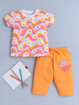 Bumzee - Multi-Color Floral T-Shirt and Capri (Set of 2)