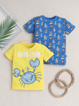 Bumzee - Multi-Color Printed T-Shirt (Pack of 2)