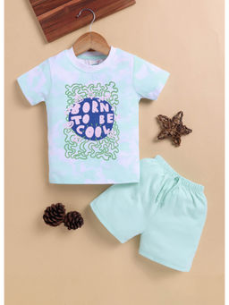 Bumzee - Aqua Tie & Dye T-Shirt and Shorts (Set of 2)