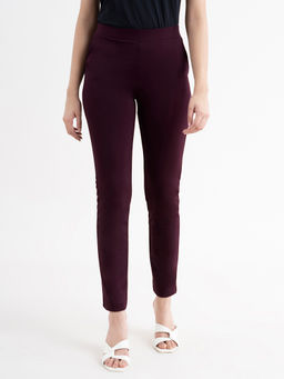 FableStreet - Livin Air Straight Fit Pants - Maroon