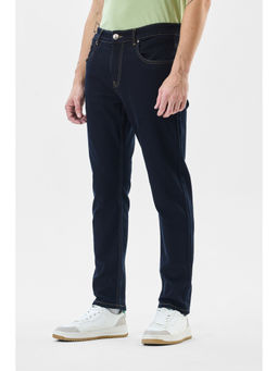 Snitch - Men Navy Blue Washed Slim Casual Jeans