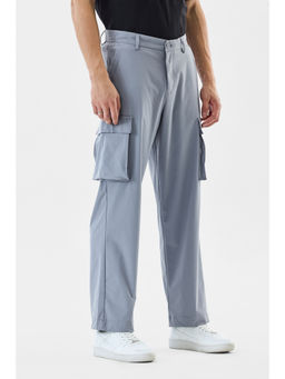 Snitch - Men Grey Solid Regular Casual Cargo Pant