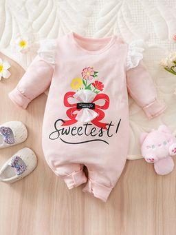 Hopscotch - Pink Pure Cotton Bow Applique Bodysuit