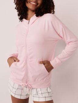 La Vie En Rose - Recycled Fibers Hooded Zip-up Shirt