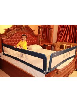 Safe-O-Kid - Blue Printed Metal Side Bed Rails (Pack of 2) (0-36 Months)
