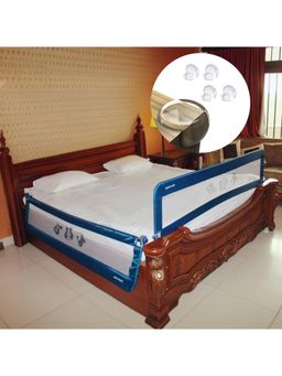 Safe-O-Kid - Blue Printed Metal Side Bed Rail (0-36 Months)