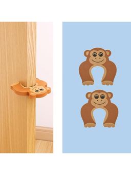 Safe-O-Kid - Brown Printed Foam Door Stoppers (Pack of 2) (0-36 Months)