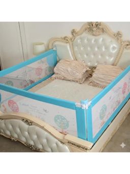 Safe-O-Kid - Blue Printed Metal Side Bed Rails (Pack of 3) (0-36 Months)