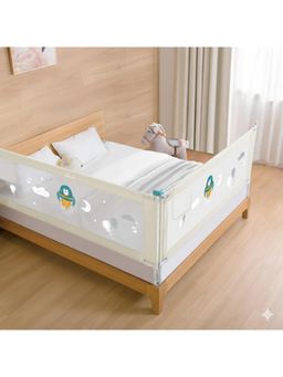 Safe-O-Kid - Beige Printed Metal Side Bed Rails (Pack of 2) (0-36 Months)