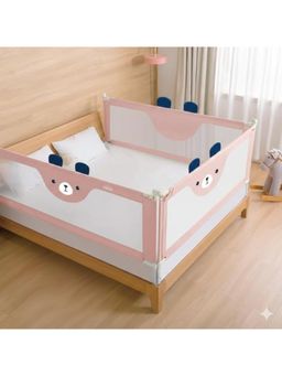Safe-O-Kid - Pink Printed Metal Side Bed Rails (Pack of 3) (0-36 Months)