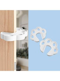 Safe-O-Kid - White Printed Plastic Door Stoppers (Pack of 2) (0-36 Months)