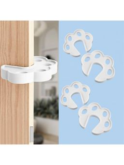 Safe-O-Kid - White Printed Plastic Finger Pinch Guard (Pack of 4) (0-36 Months)