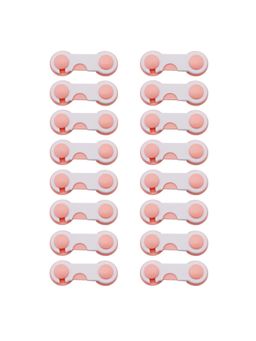 Safe-O-Kid - Pink Printed Plastic Safety Locks (Pack of 16) (0-36 Months)