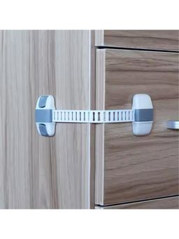 Safe-O-Kid - Blue Printed Plastic Safety Locks (Pack of 8) (0-36 Months)