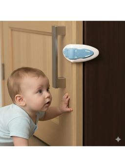 Safe-O-Kid - Blue Printed Plastic Door Hinge Guards (Pack of 2) (0-36 Months)