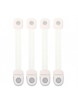 Safe-O-Kid - 4 PCS Child Safety Locks with 21 Adjustable Points, Grey (0-36 Months)