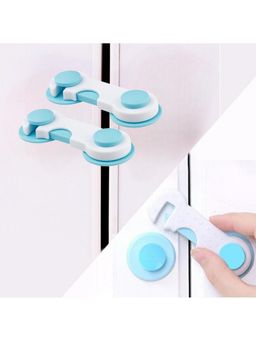 Safe-O-Kid - Blue Printed Plastic Safety Locks (Pack of 2) (0-36 Months)