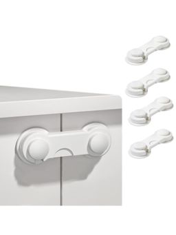 Safe-O-Kid - White Printed Plastic Safety Locks (Pack of 4) (0-36 Months)