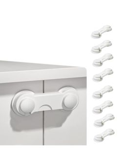 Safe-O-Kid - White Printed Plastic Safety Locks (Pack of 8) (0-36 Months)