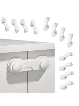 Safe-O-Kid - White Printed Plastic Safety Locks (Pack of 12) (0-36 Months)