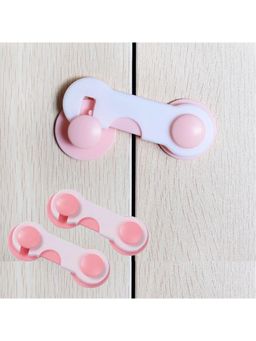 Safe-O-Kid - Pink Printed Plastic Safety Locks (Pack of 2) (0-36 Months)