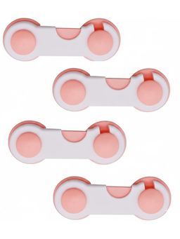 Safe-O-Kid - Pink Printed Plastic Safety Locks (Pack of 4) (0-36 Months)