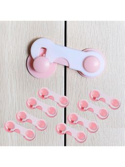 Safe-O-Kid - Pink Printed Plastic Safety Locks (Pack of 8) (0-36 Months)