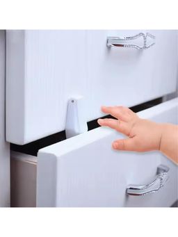 Safe-O-Kid - White Printed Plastic Safety Locks (Pack of 8) (0-36 Months)