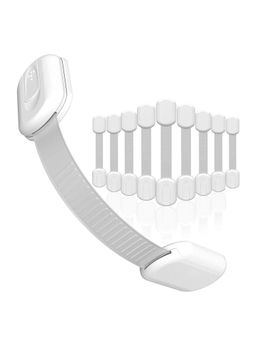 Safe-O-Kid - White Printed Plastic Safety Locks (Pack of 10) (0-36 Months)
