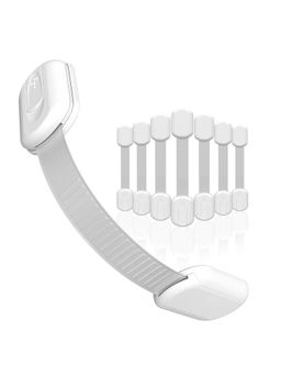 Safe-O-Kid - White Printed Plastic Safety Locks (Pack of 8) (0-36 Months)