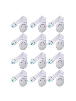 Safe-O-Kid - White Printed Silicone Safety Locks (Pack of 12) (0-36 Months)