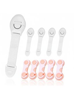 Safe-O-Kid - Multicolor Printed Plastic Safety Locks (Pack of 10) (0-36 Months)