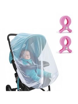 Safe-O-Kid - White Printed Metal Mosquito Net (0-36 Months)