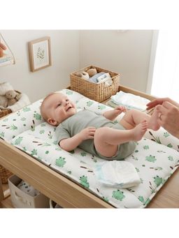 TIDY SLEEP - Green Printed Cotton Changing Station (0 Months)