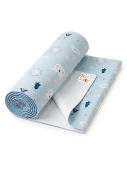 TIDY SLEEP - Blue Printed Fleece Dry Sheet