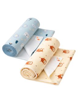 TIDY SLEEP - Multi-Color Printed Fleece Dry Sheets (Pack of 2)