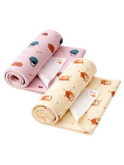 TIDY SLEEP - Multi-Color Printed Fleece Dry Sheets (Pack of 2)