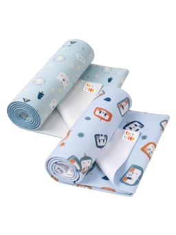 TIDY SLEEP - Multi-Color Printed Fleece Dry Sheets (Pack of 2)