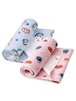 TIDY SLEEP - Multi-Color Printed Fleece Dry Sheets (Pack of 2)