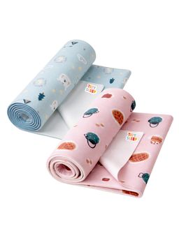 TIDY SLEEP - Multi-Color Printed Fleece Dry Sheets (Pack of 2)