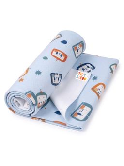 TIDY SLEEP - Blue Printed Fleece Dry Sheet